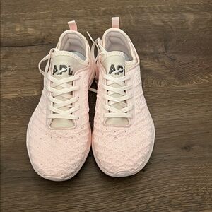 APL Light Pink Knit Running Shoes